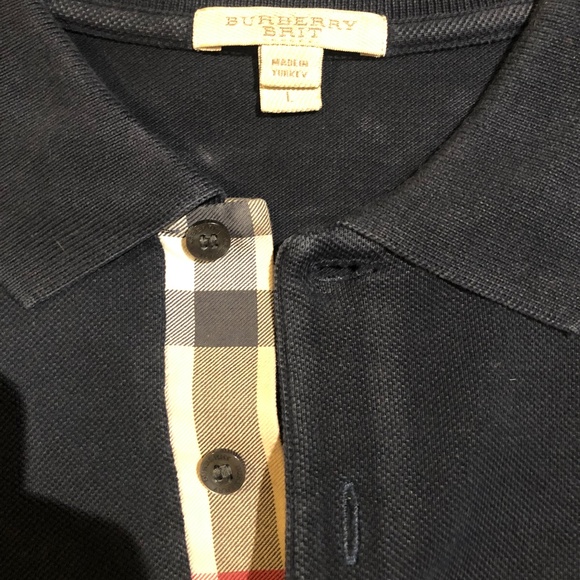 Burberry (Brit) Men's Short Sleeve Polo. Size: L - Picture 3 of 5